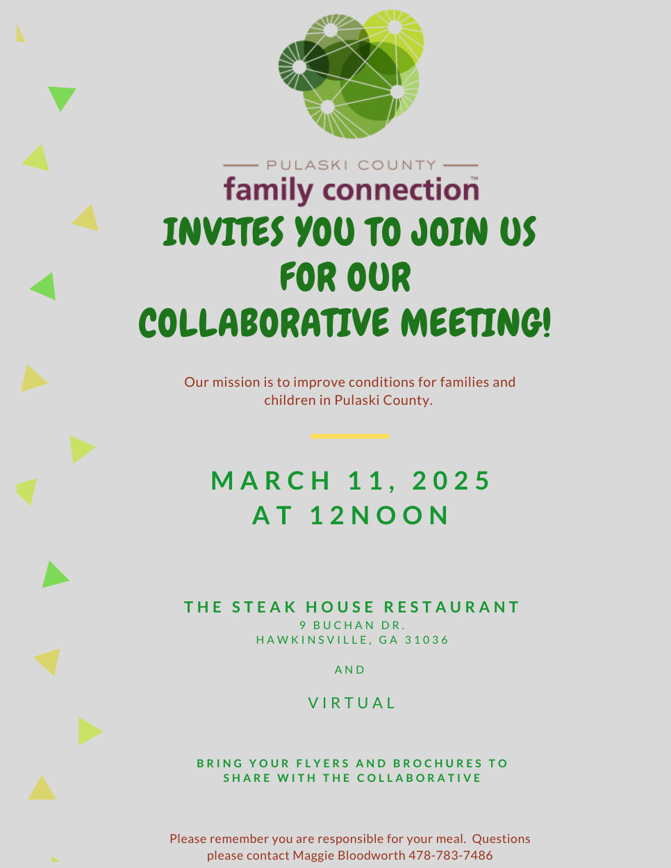 March Family Connection Meeting Notice